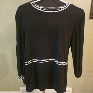 Ziani Couture Black Top with White Trim